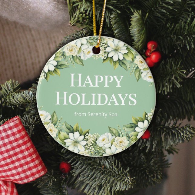 Décoration En Céramique Minimal White & Sage Spa Ornament (Créateur téléchargé)