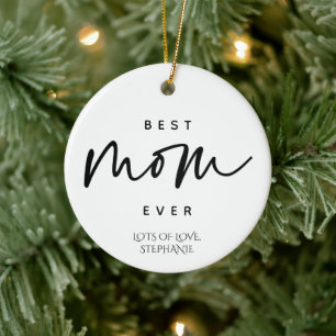 Décoration En Céramique Minimaliste Meilleure maman toujours élégante Typo