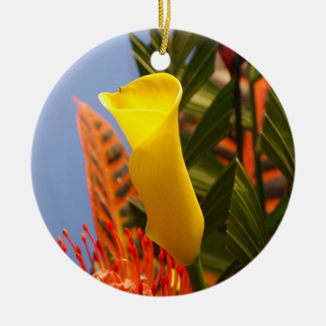 Décoration En Céramique minuscule calla jaune (Devant)