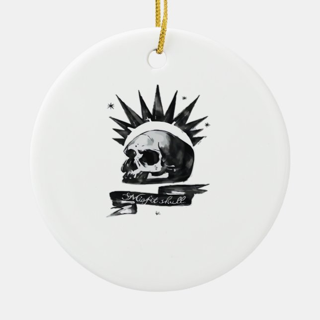 Décoration En Céramique Misfit Skull Creative Character Art Style Ornament (Devant)