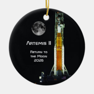 Décoration En Céramique Mission Artemis II sur la Lune