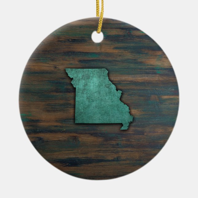 Décoration En Céramique Missouri State Shape Teal (Devant)