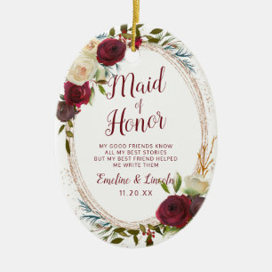 Décoration En Céramique Mistletoe Manor Floral à la servante d'honneur Cit