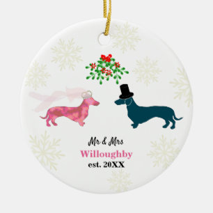Décoration En Céramique Mistletoe Noulyweets de Chiens mignons Gardez Noë