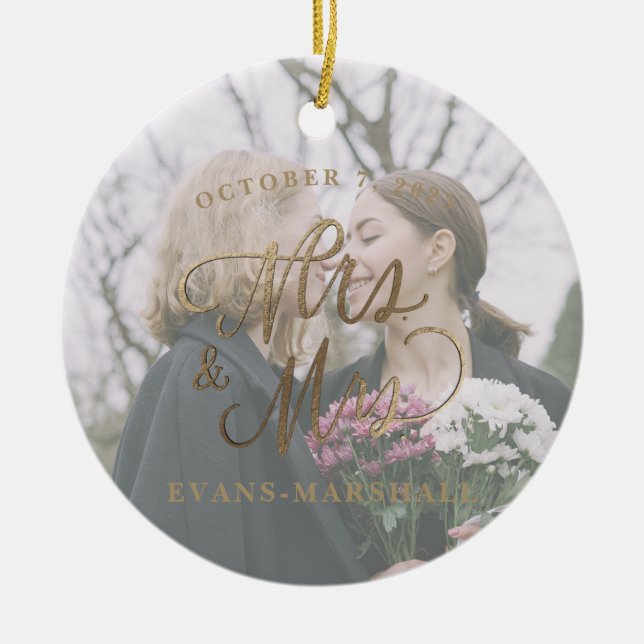 Décoration En Céramique Mme & Mme Newlywoman mariée photo (Devant)