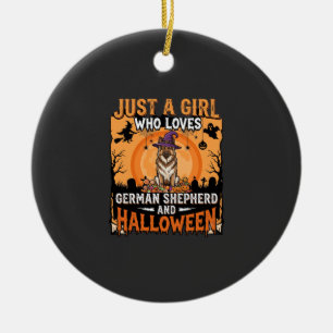 Décoration En Céramique Modèle de Chien de Berger Allemand Fille d'Hallowe