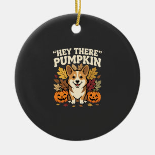 Décoration En Céramique Modèle de Corgi Halloween Hey There Pumpkin