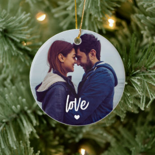 Décoration En Céramique Modèle de photo et de texte pour Noël pour jeunes