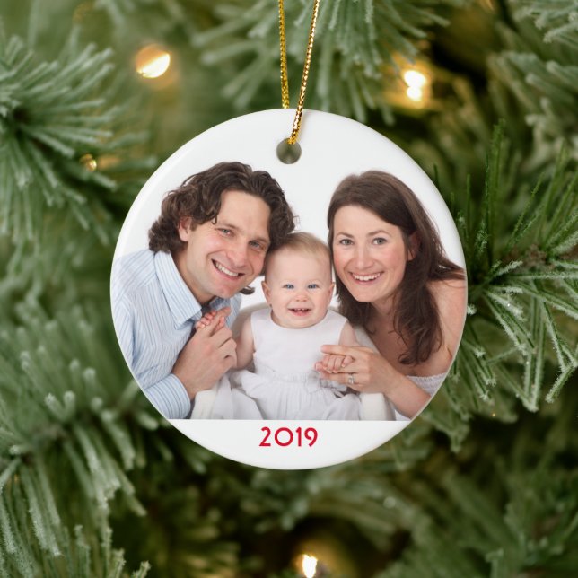 Décoration En Céramique Modèle photo de famille personnalisé de Noël 2019  (Arbre)