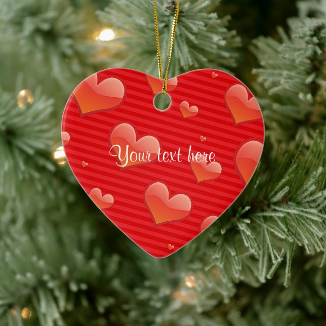 Décoration En Céramique Modèle Red Heart, personnalisable, (Arbre)