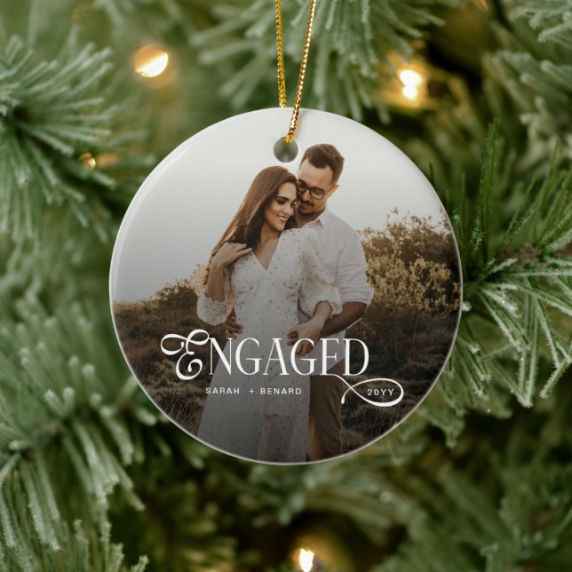 Décoration En Céramique Modern Engaged Chic Couples Photo Gifts (Arbre)
