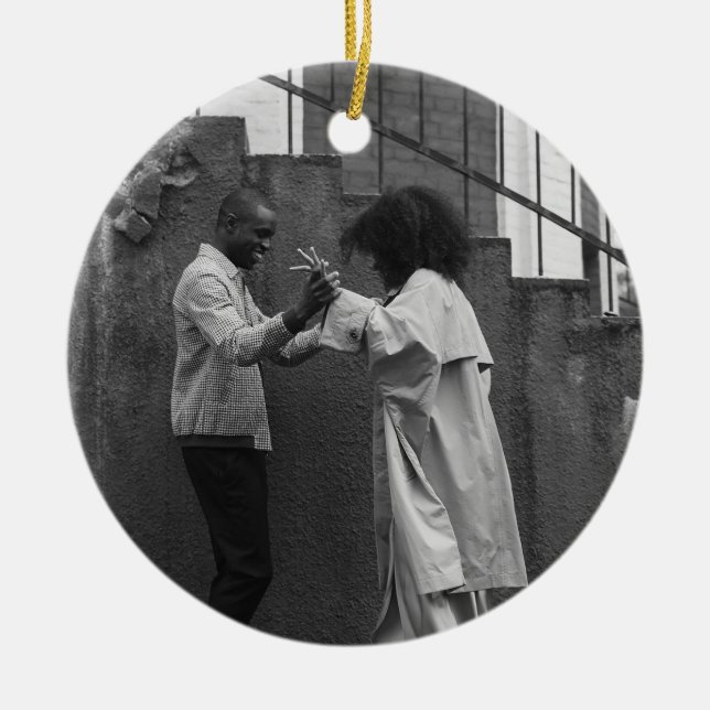 Décoration En Céramique Modern Rustic Plaid Christmas Ornament Personalize (Devant)