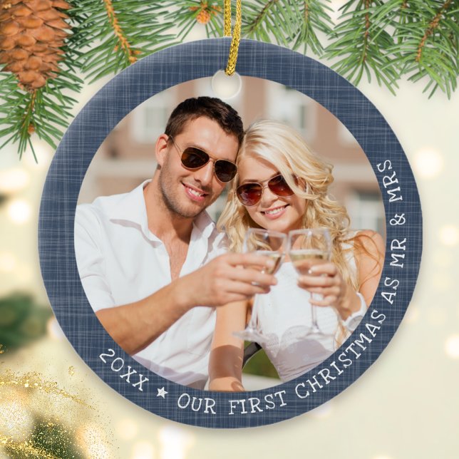 Décoration En Céramique Moderne 2 Photo Bleu Noël (Créateur téléchargé)