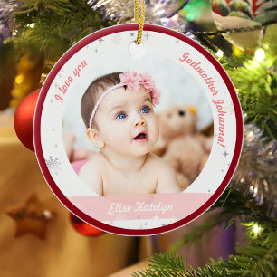 Décoration En Céramique Moderne 2 Photos Bébé Fille 1er Noël Godmère