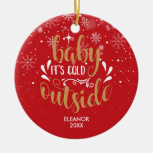 Décoration En Céramique Moderne Bébé personnalisé C'est l'hiver dehors