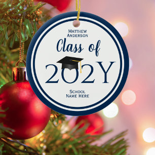 Décoration En Céramique Moderne Elégant Marine Bleu Typographie Graduation