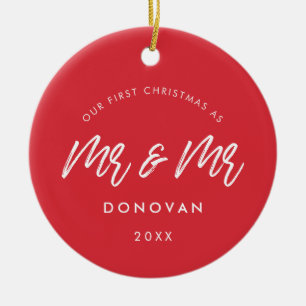 Décoration En Céramique Moderne Notre premier Noël en tant que couple Mr &