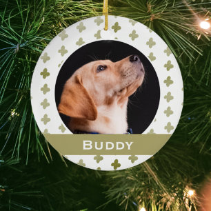 Décoration En Céramique Moderne Photo de Chien Fleur Motif Noël