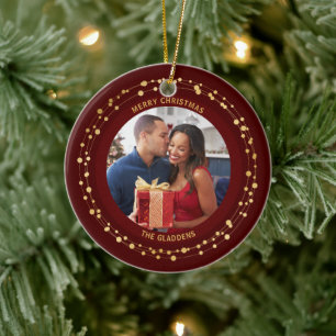 Décoration En Céramique Moderne tendance Noël foncé or Accent Couple