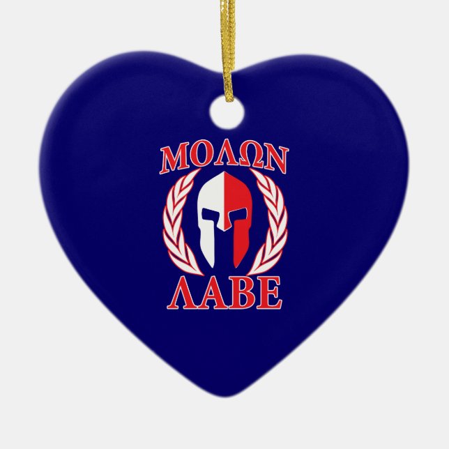 Décoration En Céramique Molon Labe Spartan Mask Laurels Marine Blue (Devant)