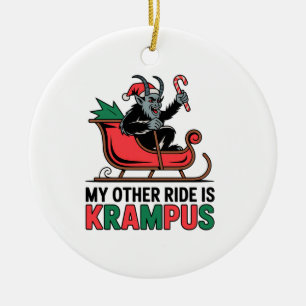 Décoration En Céramique Mon Autre Véhicule Est Krampus Krampus Conduisant