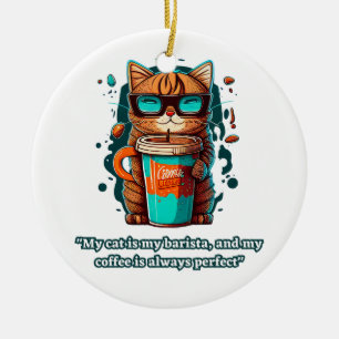 Décoration En Céramique Mon chat est mon barista, mon café est toujours pa