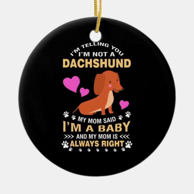Décoration En Céramique Mon Dachshund Est Mon Bébé (Devant)