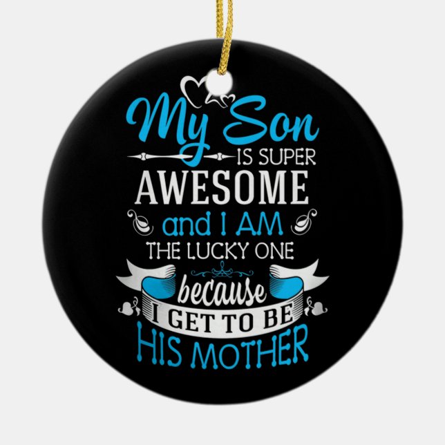 Décoration En Céramique Mon fils est super génial (Devant)