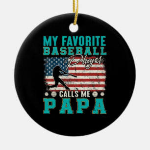 Décoration En Céramique Mon Joueur De Baseball Favori M'appelle Papa Homme