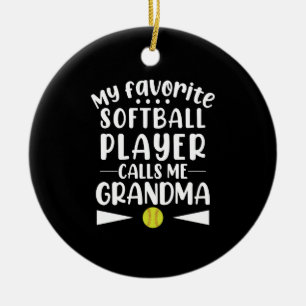 Décoration En Céramique Mon Joueur de Softball Favori M'appelle Grand-mère