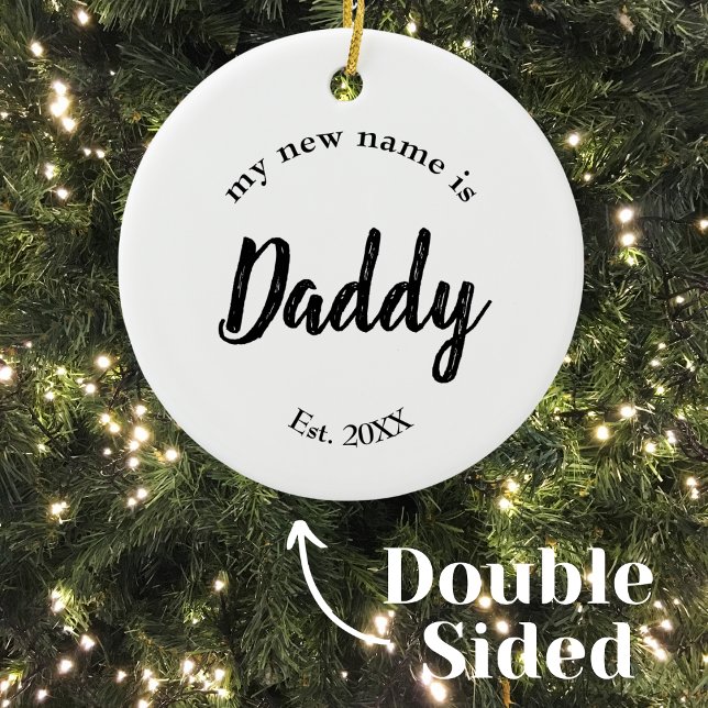 Décoration En Céramique Mon nouveau nom est Papa Script (Créateur téléchargé)