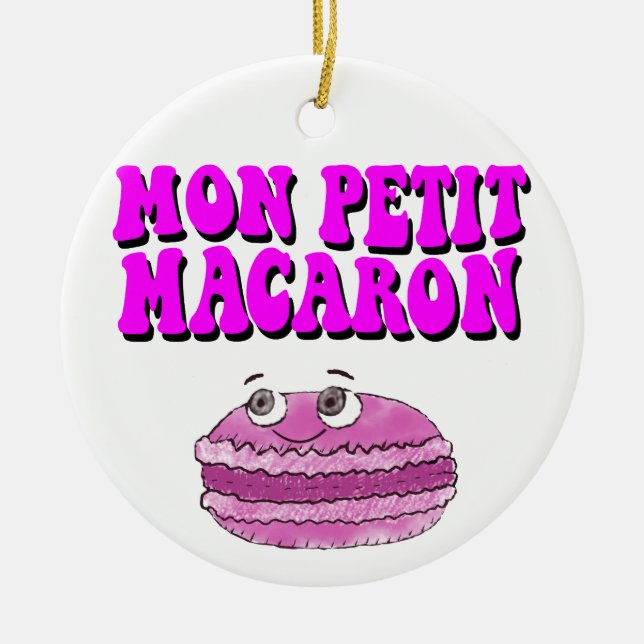 Décoration En Céramique Mon Petit Macaron Texte Super rétro (Devant)