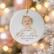 Mon Premier Noël Bébé Photo de Script Moderne
