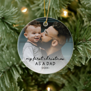 Décoration En Céramique Mon premier Noël en tant que papa deux photos