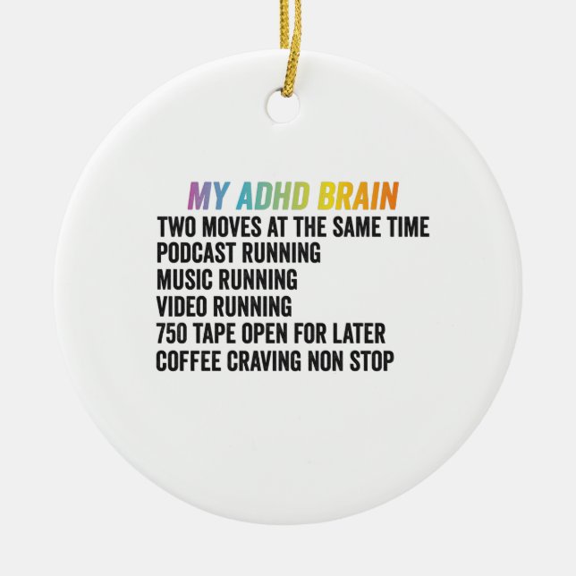 Décoration En Céramique Mon TDAH Cerveau Neurodiversité Cadeau de sensibil (Devant)