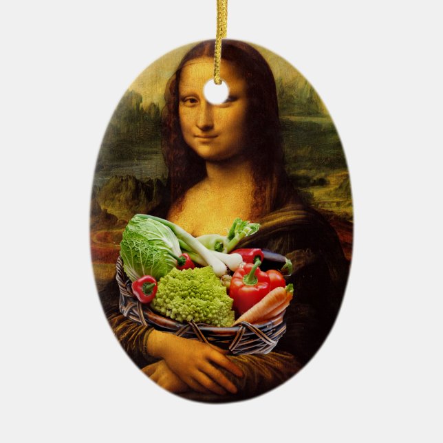 Décoration En Céramique Mona Lisa aime les légumes (Devant)