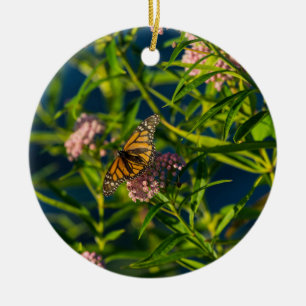 Décoration En Céramique Monarque Et Milkweed