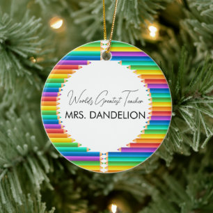 Décoration En Céramique Monde Enseignant le plus grand Rainbow Crayons Sch