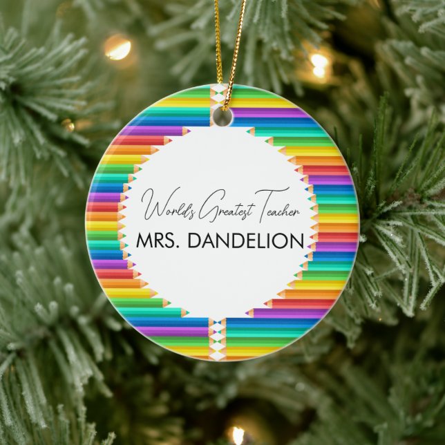 Décoration En Céramique Monde Enseignant le plus grand Rainbow Crayons Sch (Arbre)