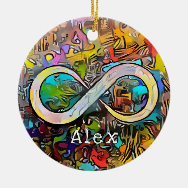 Décoration En Céramique Monogram | Add Name | Infinity Symbol (Devant)