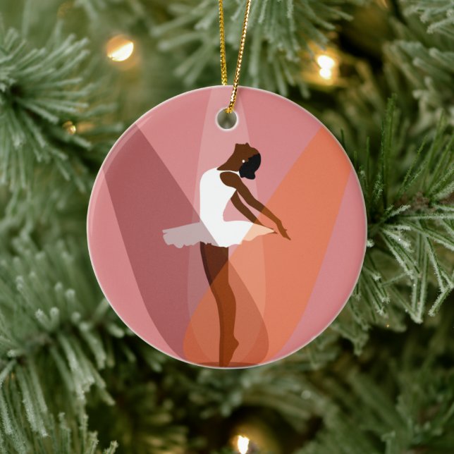 Décoration En Céramique Monogram Black Ballerina Danseur afro-américain (Arbre)