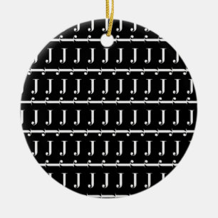 Décoration En Céramique Monogram Initial Letter J, Choose Background Color