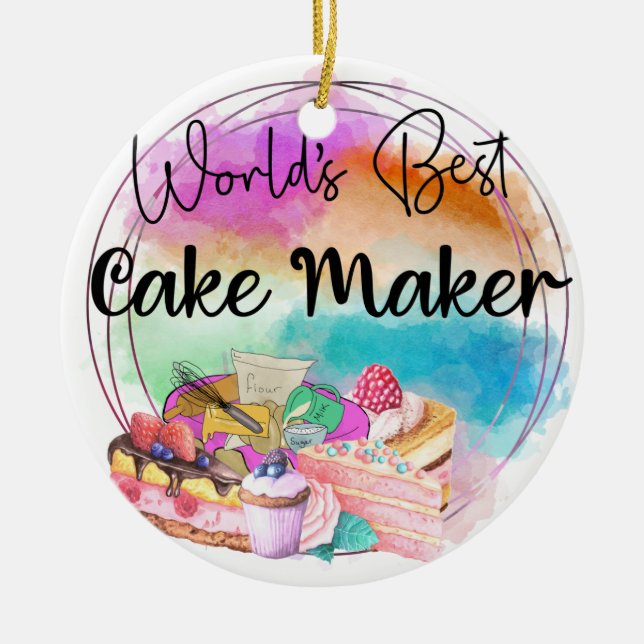 Décoration En Céramique Monogram World's Best Cake Maker (Devant)