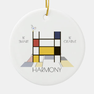 Décoration En Céramique Monogramme Art Moderne. Lettre H