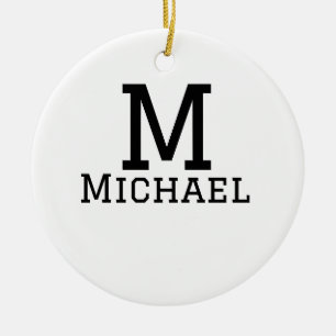Décoration En Céramique Monogramme capital masculin ajouter nom simple cla