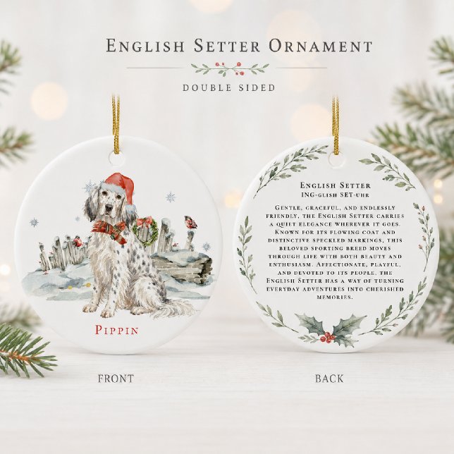 Décoration En Céramique Monogramme de chien Setter Anglais (Créateur téléchargé)