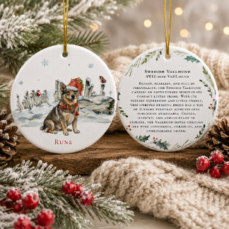 Décoration En Céramique Monogramme de chien suédois Vallhund