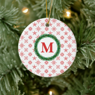 Décoration En Céramique Monogramme de couronne Votre nom Flèche de neige r