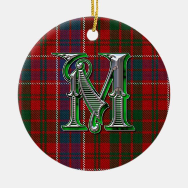 Décoration En Céramique Monogramme de MacRae Plaid (Devant)