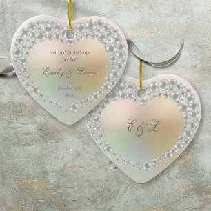 Décoration En Céramique Monogramme de mariage personnalisé pour anniversai